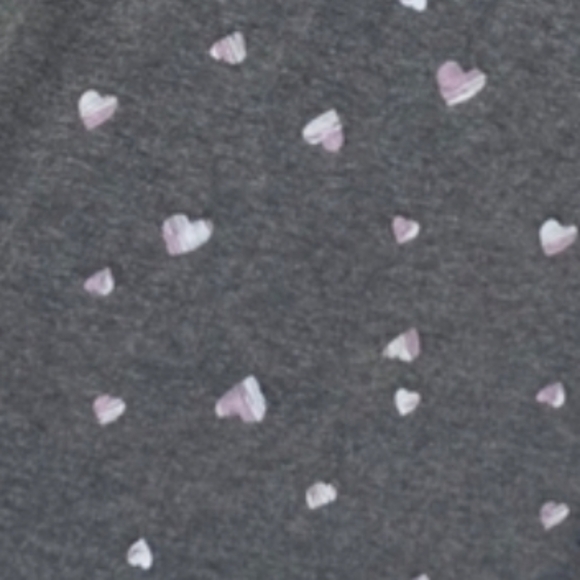 Valentine Hearts print Heather  gray and pink pajamas pants new - Picture 4 of 4